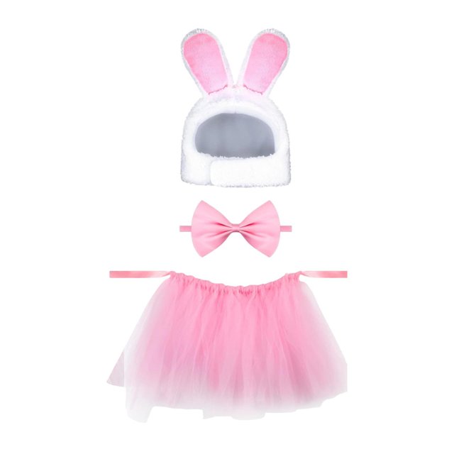 3x disfraz de conejo y perro de Pascua, accesorios, disfraz encantador, disfraz elegante para cumpleaños, Halloween, vacaciones, accesorios para fotos Falda sombrero pajarita