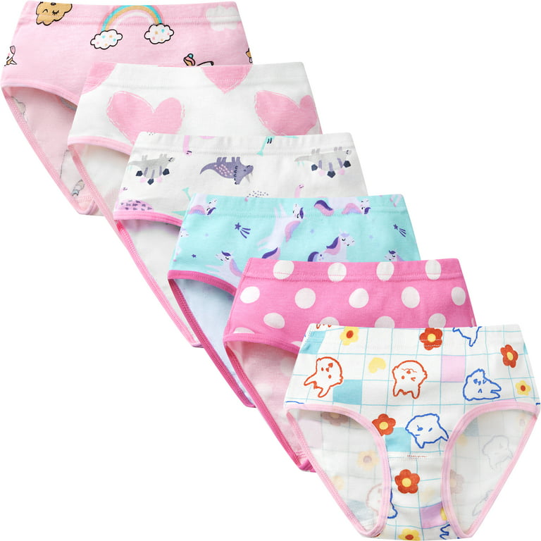 6-Pack Baby Cotton Underwear Little Girls' Briefs Toddler Undies
