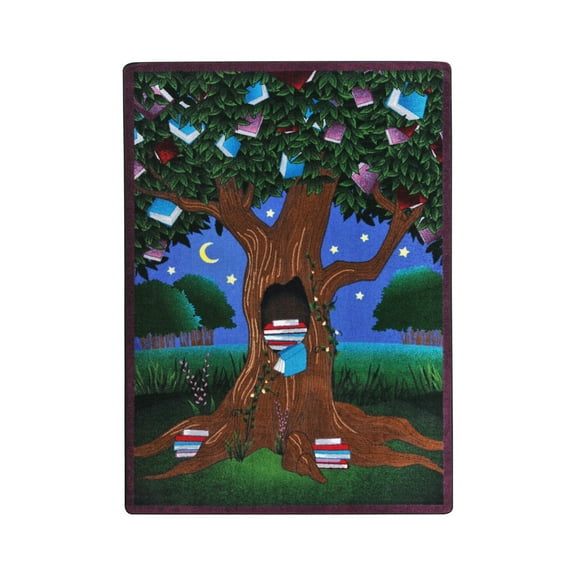 Reading Tree 7'8" x 10'9" Area Rug In Color Multi-Color:Multi,Material:Nylon