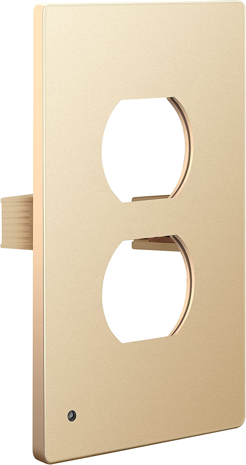 TOPGREENER Guide Light Wall Plate, Screwless Duplex Outlet Cover with