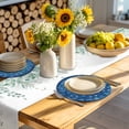 thumbnail image 4 of Blue Flowers Round 13 Inch Placemats Set of 4, Farmhouse Boho Middle Century Floral Art HeatResistant Non Slip Place Mats for Dining Table, Wipeable Braided Kitchen Table Mats for Housewarming, 4 of 9