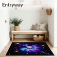 thumbnail image 3 of ODIKA 4x6 Machine Washable Non-Slip Area Rug, Cosmic Galaxy Celestial Latch Hook Universe Needlework High Traffic Rug, Purple, 649389, 3 of 7
