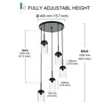 thumbnail image 7 of MELUCEE 5-Light Pendant Light Fixtures Ceiling Hanging Cluster Chandelier Black with Clear Glass Shade, 7 of 7