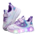 thumbnail image 3 of Karoyedx Toddler Girl Sneakers Toddler Boys Girls Light Up Shoes LED Flashing Lightweight Mesh Breathable Adorable Running Sneakers for Toddler and Little Kids Purple Size,10.5, 3 of 9