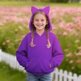 thumbnail image 2 of GiLiling Teen Girls Cute Cat Ear Hooded Sweatshirt Solid Color Long Sleeve Hoodie Pocket Toddler Fall Winter Pullover Kids (PP1, 5-6 Years), 2 of 4