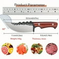 thumbnail image 2 of WXCOO Hand Forged Cooking Knife With Knife Sheath Red Pear Solid Wood Handle Boning Knife Pocket Camping Knife Outdoor Stainless Steel Knife Cutting Knife Utility Cleaver Vegetable Chopper For Kitchen, 2 of 11