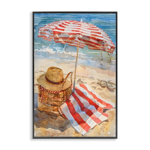 Stupell Industries Shabby Chic Classic Beach Vibe Black Framed Giclee Art, 12 x 18, by LSR Design Studio