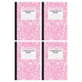 thumbnail image 2 of DLMCUH 4 Pack Wide Ruled Composition Notebook,Marble Hard Cover College Ruled Composition Book,Sewn Binding Journal,30 Sheets/60 Pages,5.5"x8.2" Thick Lined Paper Notebook,Classroom Must Have(Pink), 2 of 8
