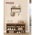 thumbnail image 2 of VASAGLE Shoe Bench, Storage Bench, 6 Compartments, Adjustable Shelves, for Living Room, Hallway, 29.5 x 100 x 50 cm, Honey Brown, 2 of 6