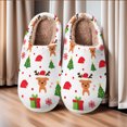 thumbnail image 4 of Women's Non Slip Warm Christmas Print Slippers, Winter Fleece Lined Closed Toe Slides with Cozy Cushion Sole, House Slippers for Bathroom Indoor Outdoor, 4 of 4