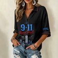 thumbnail image 4 of Bexdxz 9/11 25Th Anniversary Shirt Womens Memorial 911 Never Forget V Neck Tshirts Black S, 4 of 5