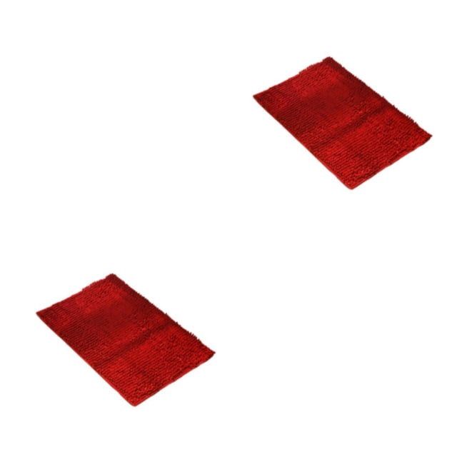 Billuyoard Alfombra De Chenilla De Poliéster - Absorción Rápida Y Fuerte Sin Derrame Textura Absorbente Rojo Oscuro 40cm * 60cm Rojo oscuro 40 cm * 60 cm 2Conjunto