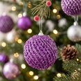 thumbnail image 5 of Purple Christmas Ball Ornaments Light Foam Hanging Baubles for Holiday Tree Party Decor, 5 of 6