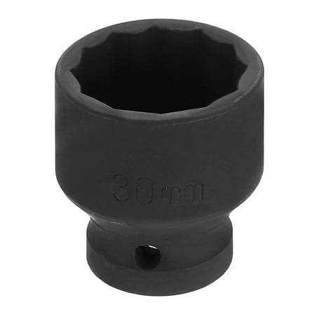 Uxcell 1/2" Drive 12 Points Socket 30mm Metric CR-V Steel Shallow Impact Socket