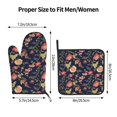 thumbnail image 3 of Bingfone Flower Print Oven Mitts Pot Holders Set 2 PCS for Kitchen for Cooking Grilling Baking BBQ Pot Holders Cook Essentials, 3 of 7
