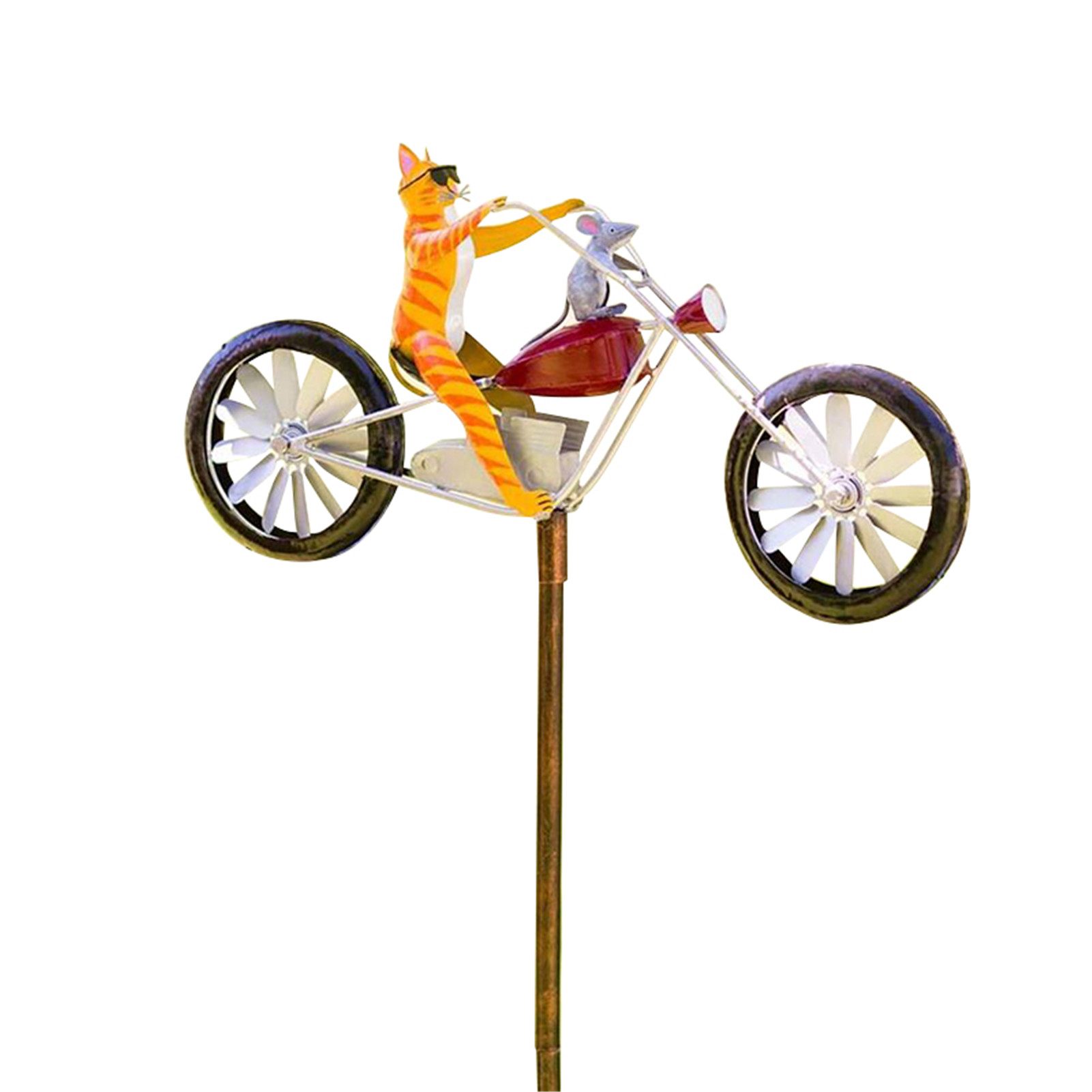 Vintage Bicycle Metal Wind Spinner with Standing Pole Garden Yard Lawn