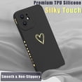 thumbnail image 5 of Compatible with iPhone 12 Case 6.1 inch for Women Girls, Cute Luxury Love Heart [Soft Anti-Scratch Full Camera Lens Protection] Silicone Girly Shockproof Phone Case for iPhone 12-Black, 5 of 14