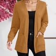 thumbnail image 2 of Fiaer.Oversized Long Sleeve Lightweight Cardigan for Women.Womens Loose Fit Casual Fashion Open Front Solid Color Tops with 2 Pockets Brown XXXXL, 2 of 6