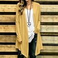 thumbnail image 2 of FRSASU Women's Cardigan Cotton Linen Lightweight Open Front Cardigan Long Sleeve Casual Long-Length Trendy Outerwear Yellow, 2 of 8