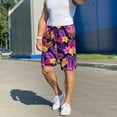 thumbnail image 5 of Wukai Purple Flower Men’s Short Pajama Pants With Pockets Soft Sleep Pj Shorts for Men-XX-Large, 5 of 6