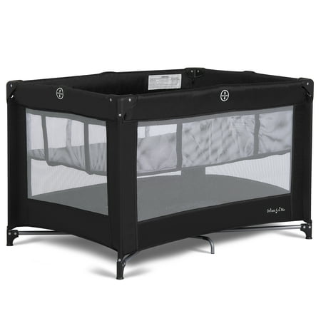 Dream on Me Zazzy Portable Play yard with Bassinet, Black, Unisex