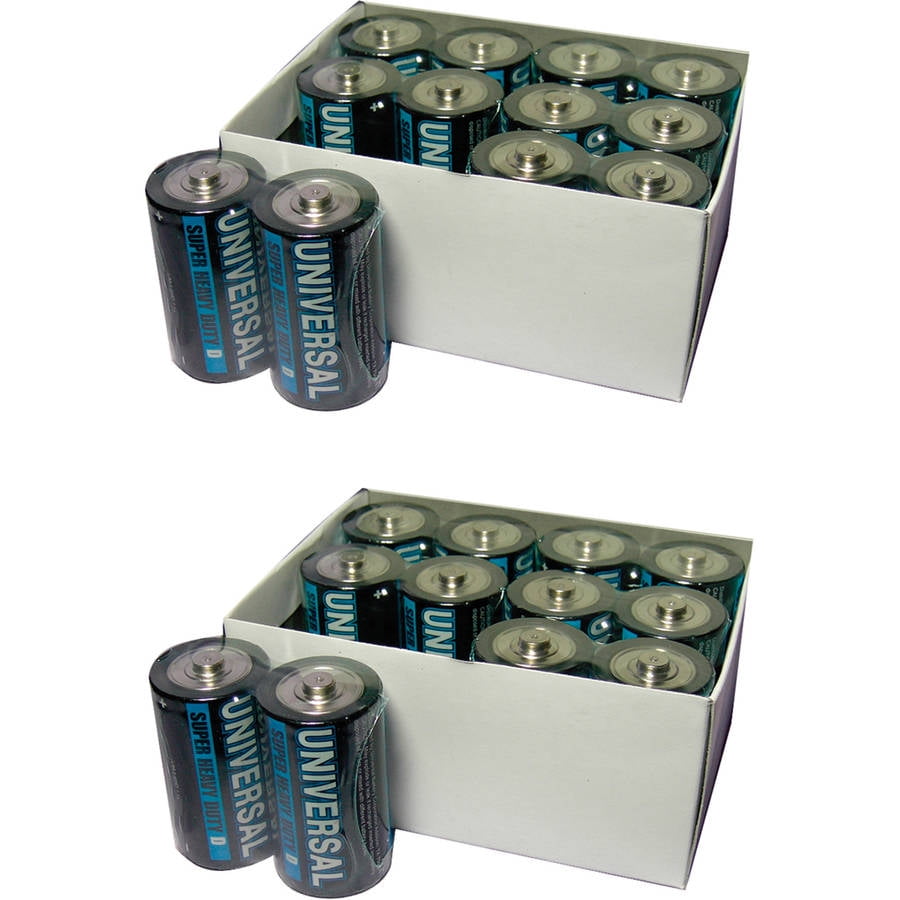 UPG Super HeavyDuty D Batteries, 24 Count