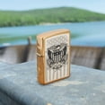thumbnail image 3 of Zippo Lighter - Customize Message on American Crest Brass Brushed Pocket 46230, 3 of 9