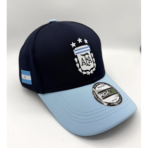Navy - Sky Blue Soccer Fan Hat – Adjustable Snapback Cap, Argentina Style Inspired, Lightweight Sport Baseball Cap