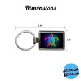 thumbnail image 3 of Neon Turtle Metal Rectangle Keychain, 3 of 7