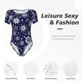 thumbnail image 4 of Balery Snowflakes2 Body de cuello redondo de manga corta para mujer Tops de manga corta Tops básicos-Medium, 4 of 7