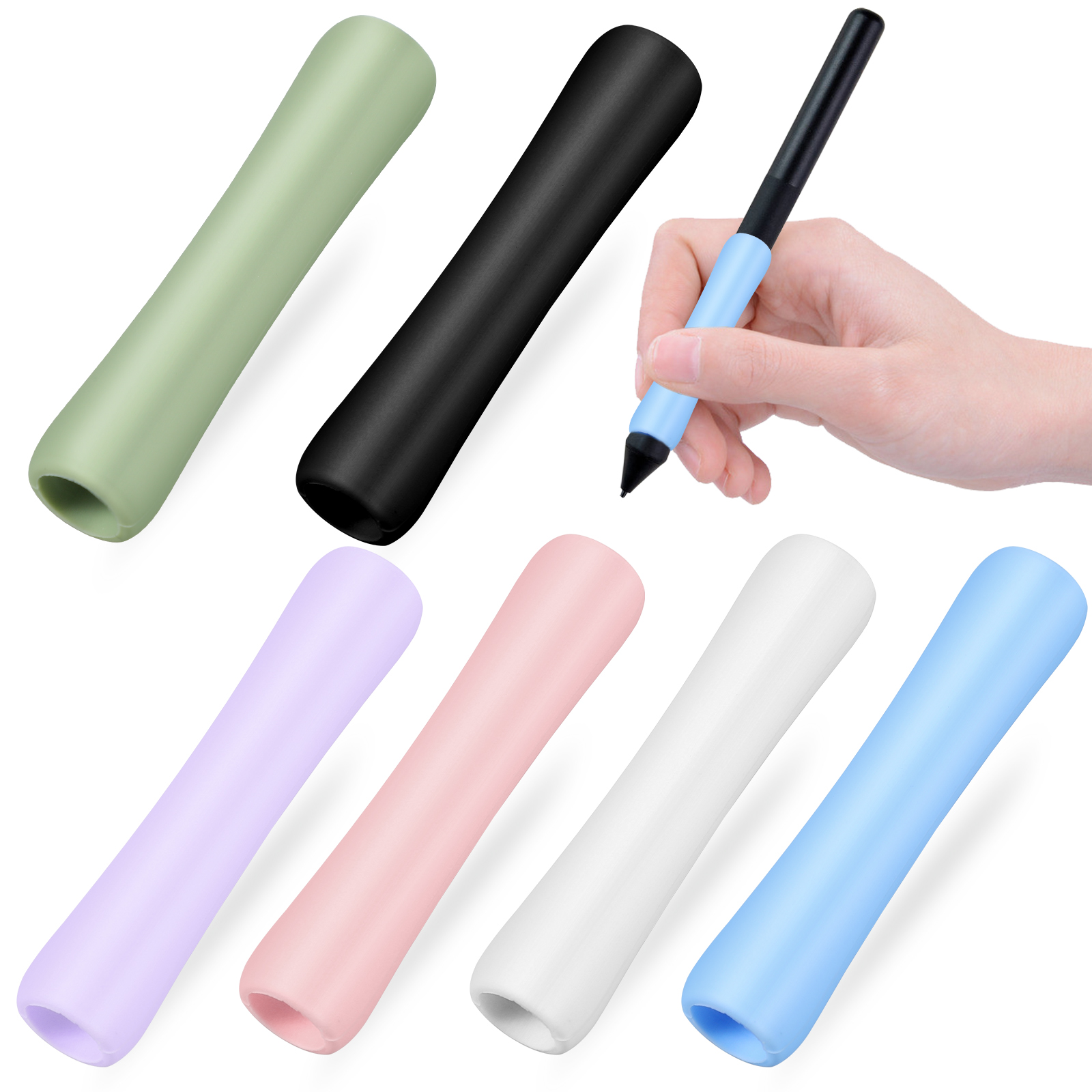 6pcs Silicone Stylus Grips Stylus Pen Holders Ergonomic Stylus Pencil