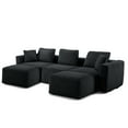 thumbnail image 7 of Ktaxon U-Shaped Sectional Sofa 112" W 3-Seater Corduroy Boneless Couch with Movable Ottoman Chaise for Living Room Black, 7 of 7