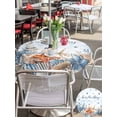 thumbnail image 5 of Outdoor Tablecloth with Umbrella Hole for Patio/Picnic/Party/Camping, Blue Starfish Coastal Waterproof Table Cloth Round Cover Washable, Nautical Shell Coral Botanical Ocean (Dia 60"), 5 of 8