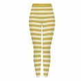 thumbnail image 3 of QATAINLAV Women's Halloween Striped Print Leggings Tummy Control High Waist Yoga Pants Full Length Stretch Tight Pant, Yellow, XXL,, 3 of 10