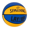 thumbnail image 2 of Spalding Layup Mini Rubber Outdoor Basketball - Blue/Orange, 2 of 6