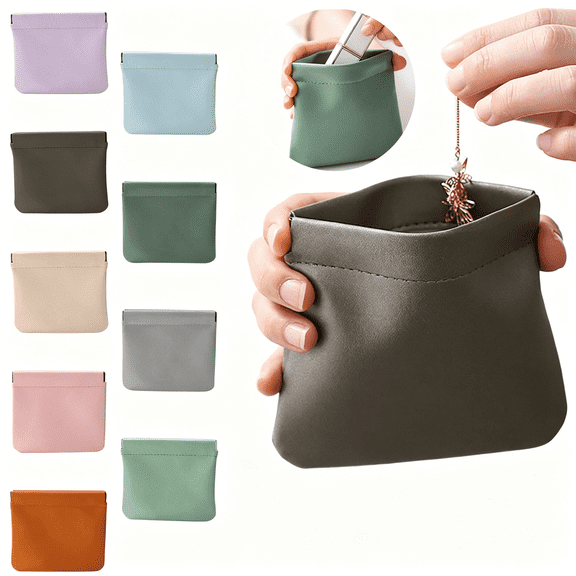Pop Open Makeup Bag, Spring Loaded Cosmetic Organizer, Waterproof Travel Toiletry Pouch for Home and Trip Storage 5x4 Inch Dark Green