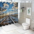 thumbnail image 7 of Shiartex Train Track Printed Shower Curtain Set with Hooks, Easy Care 100% Polyester Fiber Bathroom Decoration - Various Sizes 69x72, 7 of 7