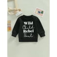 thumbnail image 2 of Bagilaanoe Toddler Baby Girl Boy Casual Sweatshirt Long Sleeve Letter Print Pullover 6M 12M 18M 24M 3T 4T Kids Fall Loose Tee Tops, 2 of 9
