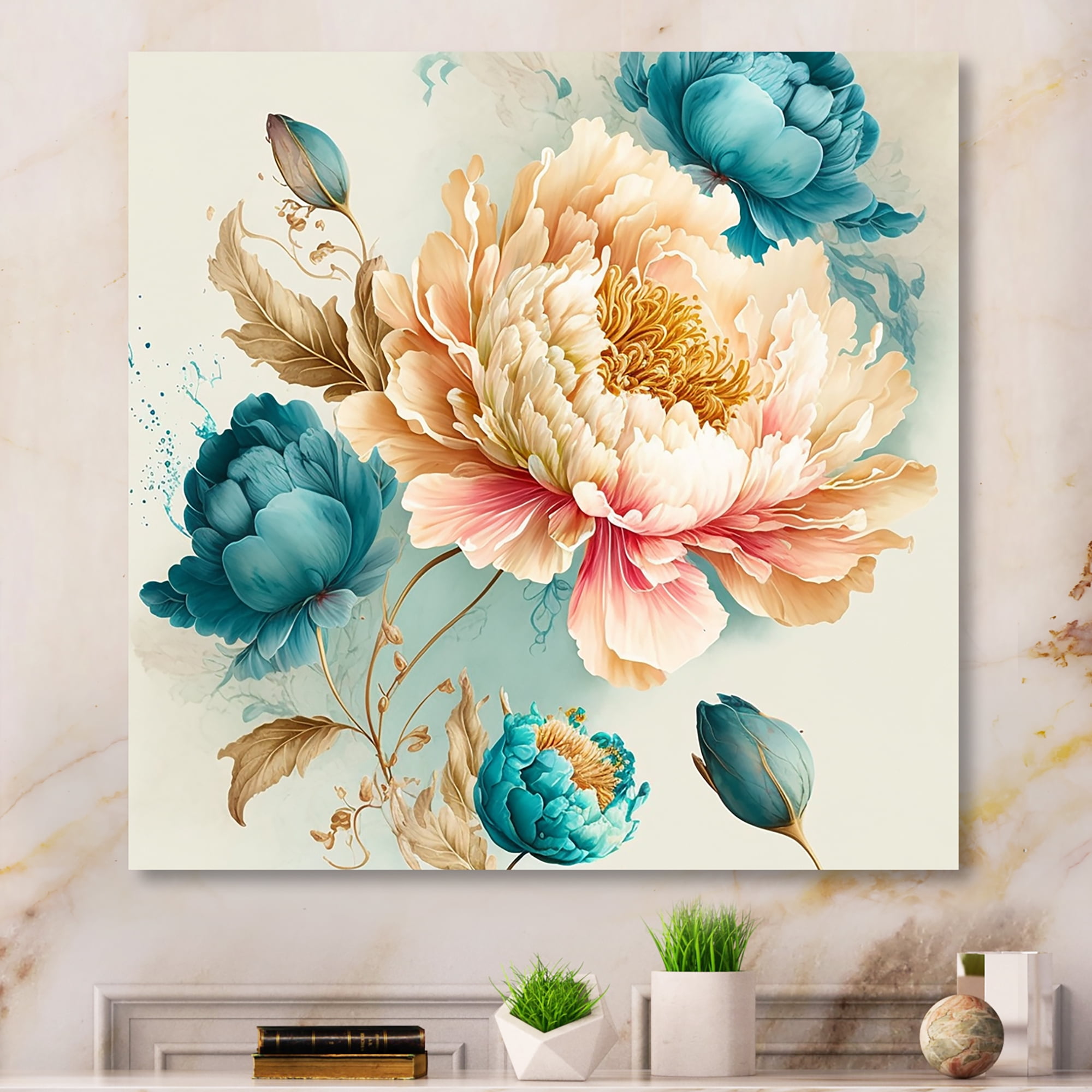 Designart Vibrant Floral Bunch IV Canvas Wall Art