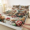 thumbnail image 3 of Homewish Xmas Gingerbread Man 3pcs Twin Sheet Sets For Teens Boys Girls,Colorful Candy Cane Twin Fitted Sheet,Merry Christmas Breathable Flat Sheet,Ultra Soft Home Decor, 3 of 7