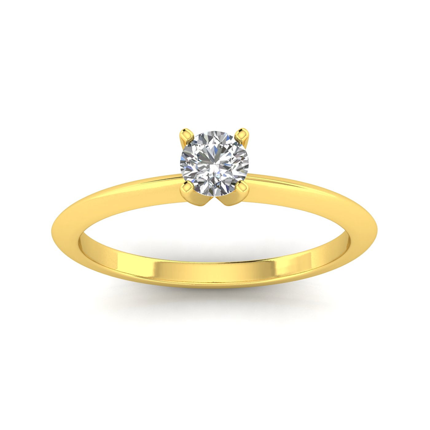 G/SI 1/3ctw Diamond Solitaire Engagement Ring in 14k Yellow Gold