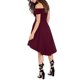 thumbnail image 2 of Vestido skater de cóctel alto y bajo de manga corta con hombros descubiertos para mujer Adepaton CJWUS-4102, 2 of 2