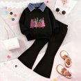 thumbnail image 2 of Gibobby Toddler Girl Outfits Fall Cartoon Print Childrens Clothes Girls 0-12 Months 2t 3t 4t Oversize Streetwear Clothing Set for Girls(2-3 Years,Pink), 2 of 7