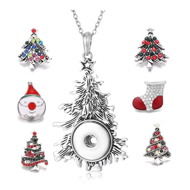 Conjunto de Joyería Lovglisten con Collar de Árbol de Navidad de Broche de 18 mm