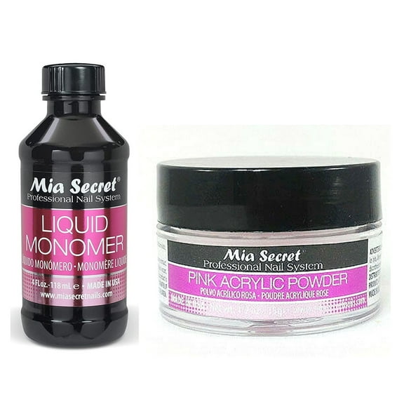Mia Secret Liquid Monomer 4 oz and PINK Powder 0.5 oz