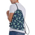 thumbnail image 3 of Drawstring Backpack - Green Hummingbird Splash Proof Small Drawstring Gym Bag for Women Men, Cinch Sports String Bag Backpack for Travel Swimming Beach, 3 of 8
