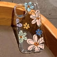 thumbnail image 3 of Funda de airbag antigolpes con diseño de flores para iPhone 16, 15, 14, 7, 8 Plus, X, XR, 13, 12 Pro Max, mini, funda de silicona suave transparente, 3 of 5