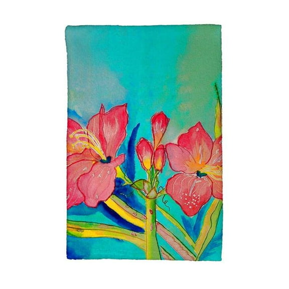 Betsy Drake KT233 Pink Amaryllis Kitchen Towel