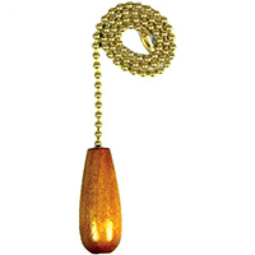 chain pull w/nat wood cyl 12in