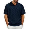 thumbnail image 2 of Yaoyar Mens Knit Sweater Textured Casual Vintage Collared Polo Shirts Solid Jacquard Patterned Old Money Pullover Top, 2 of 7